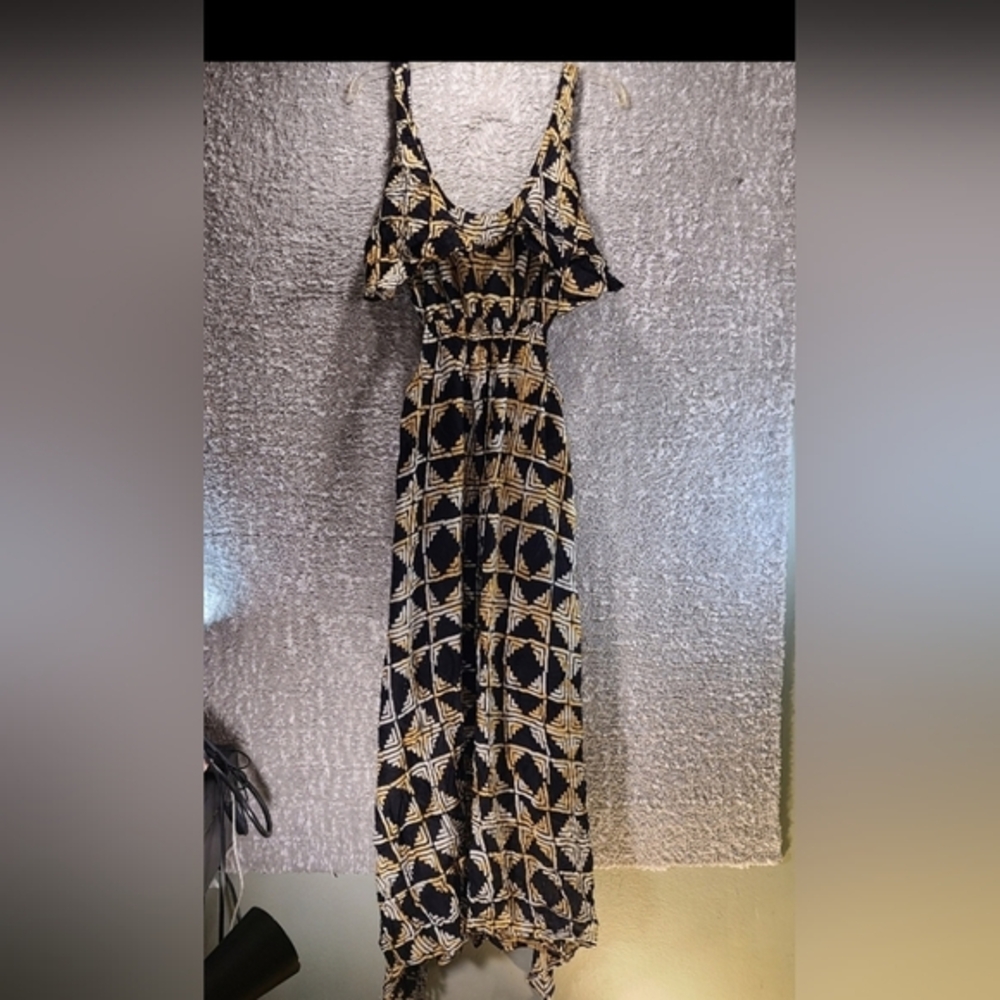 INDAH Beach Cover Up Maxi Dress Size Small Rayon Aztec Print